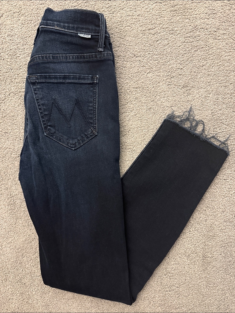 MOTHER Women's Skinny Jeans in Dark Wash Black